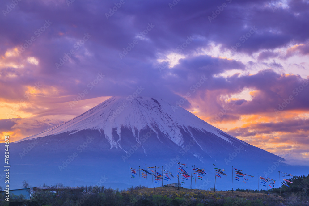 Mt. Fuji and carp streamer