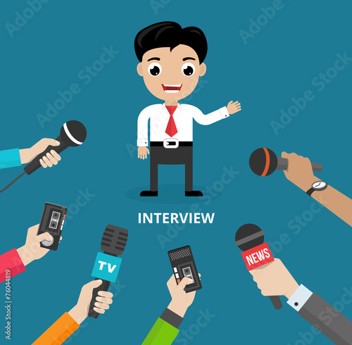 Media conducting a press interview