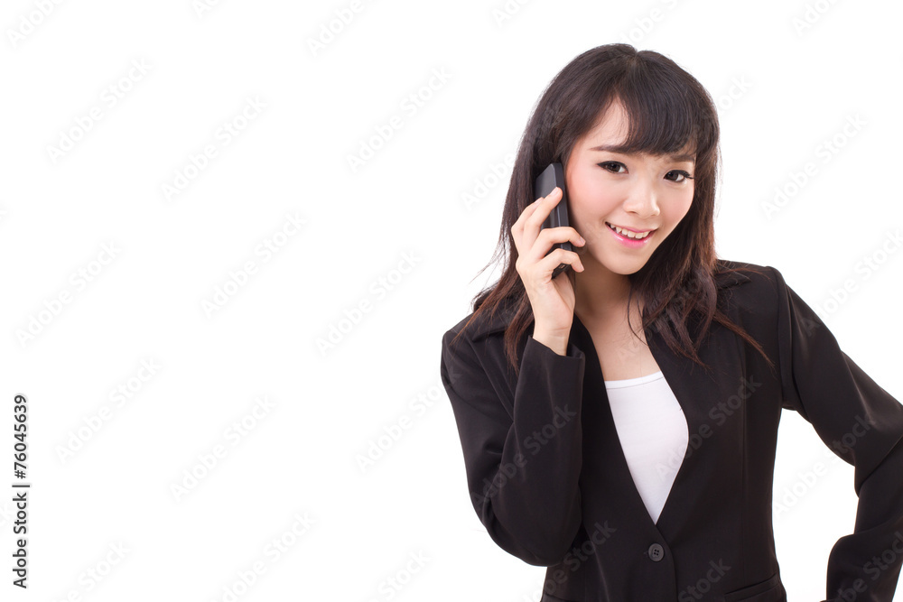 portrait of businesswoman using or talking via smartphone portrait of businesswoman using or talking via smartphone