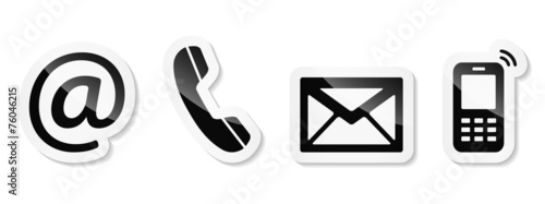Contact Us – Black sticker icons