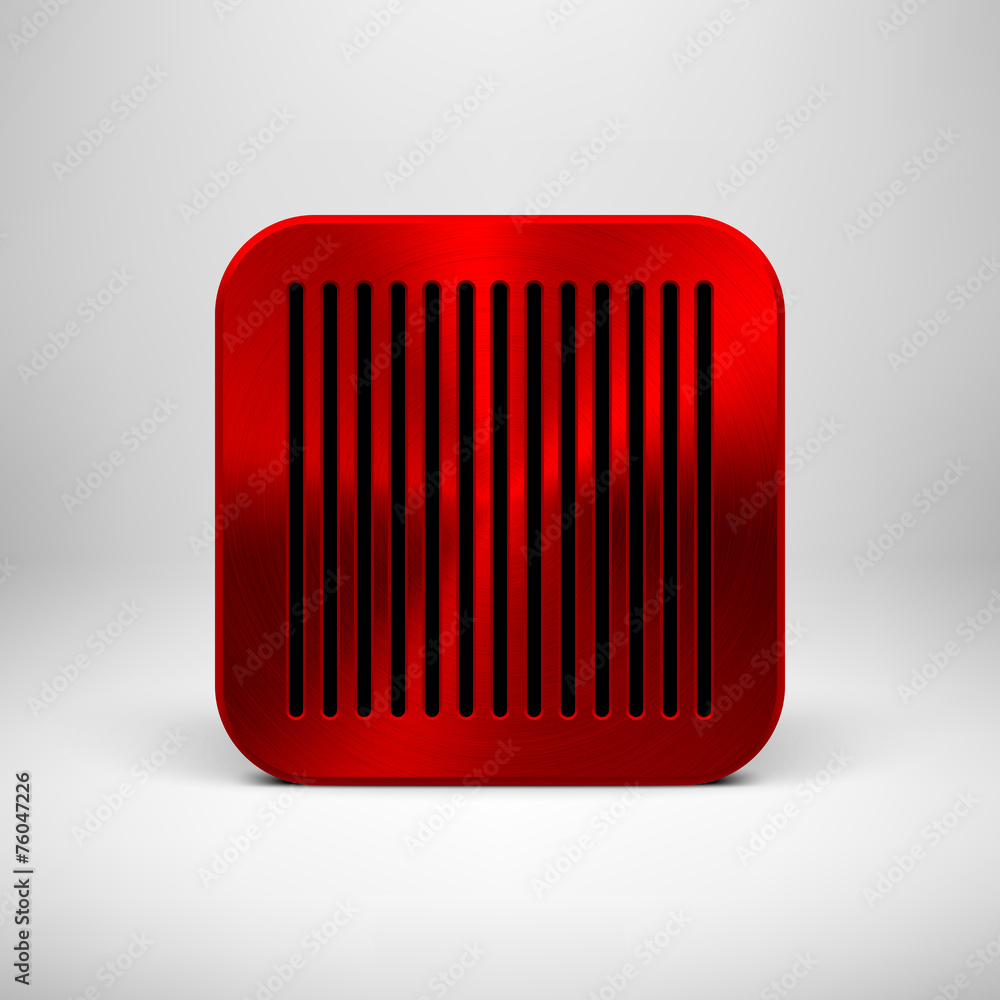 Red Abstract App Icon Button Template with Metal Texture Red Abstract App Icon Button Template with Metal Texture