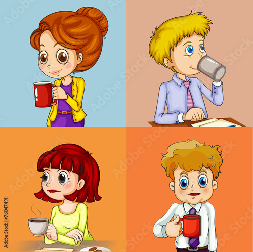 People drinking coffee