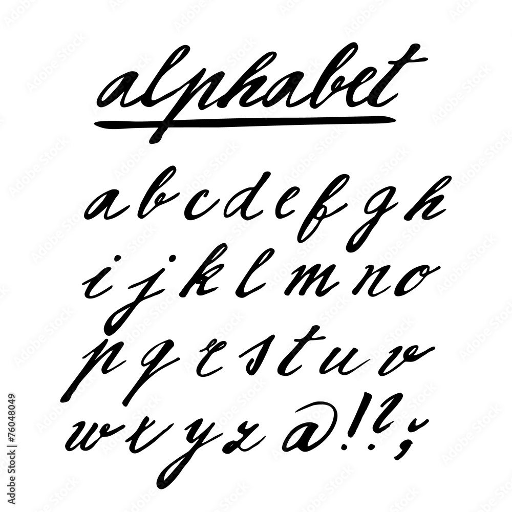 Hand drawn vector alphabet, font, isolated letters Stock Vector | Adobe ...