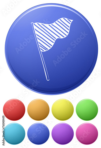 Small buttons and a big button with a flag