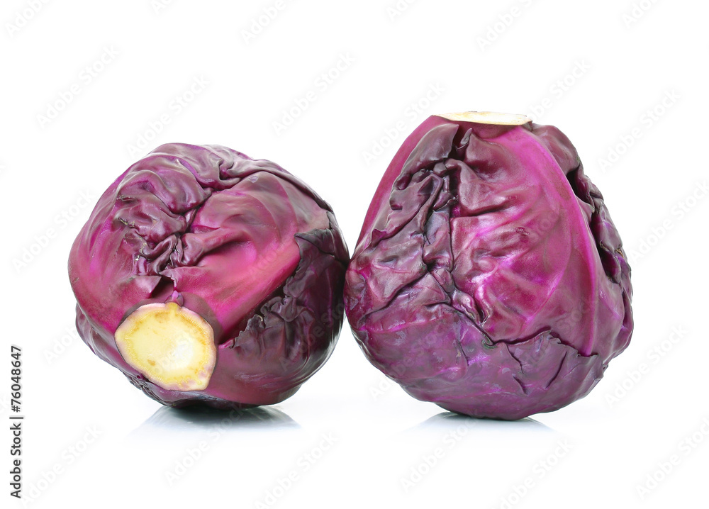 Red cabbage on white background Red cabbage on white background