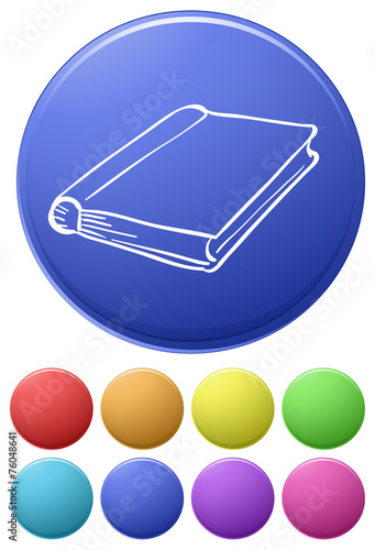 Small buttons and a big button with a notebook
