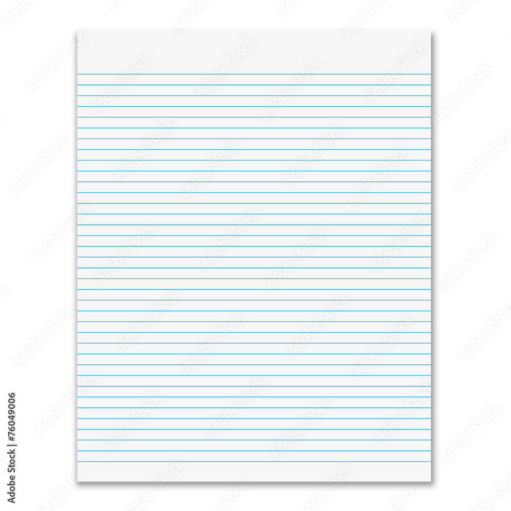 Sheet of paper in line with shadow on white background Sheet of paper in line with shadow on white background