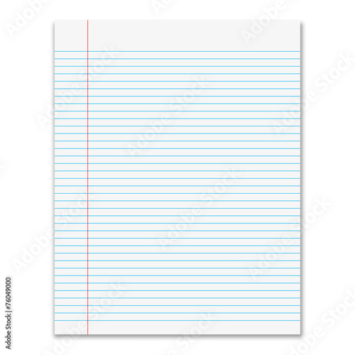 Sheet of paper in line