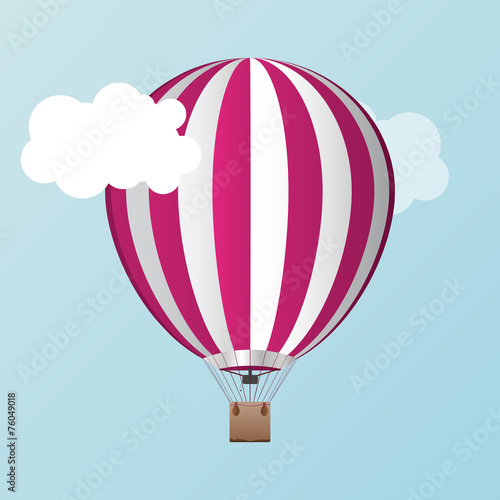 Vector air ballon with clouds