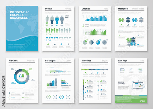 Infographics brochure elements for business data visualization