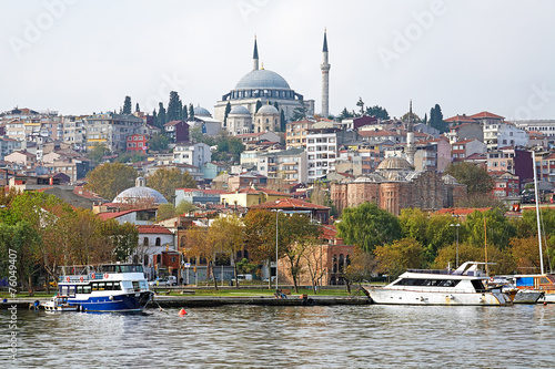 Yavuz Selim Mosque and church of Saint Theodosia in Istanbul photo