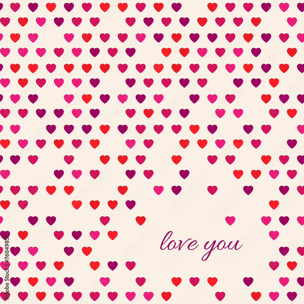 Love you heart pattern card design