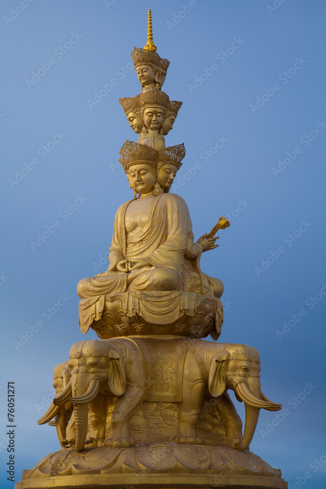 Mount emei samantabhadra bodhisattva statue . Mount emei samantabhadra bodhisattva statue .