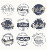 Set of vintage bakery grunge labels