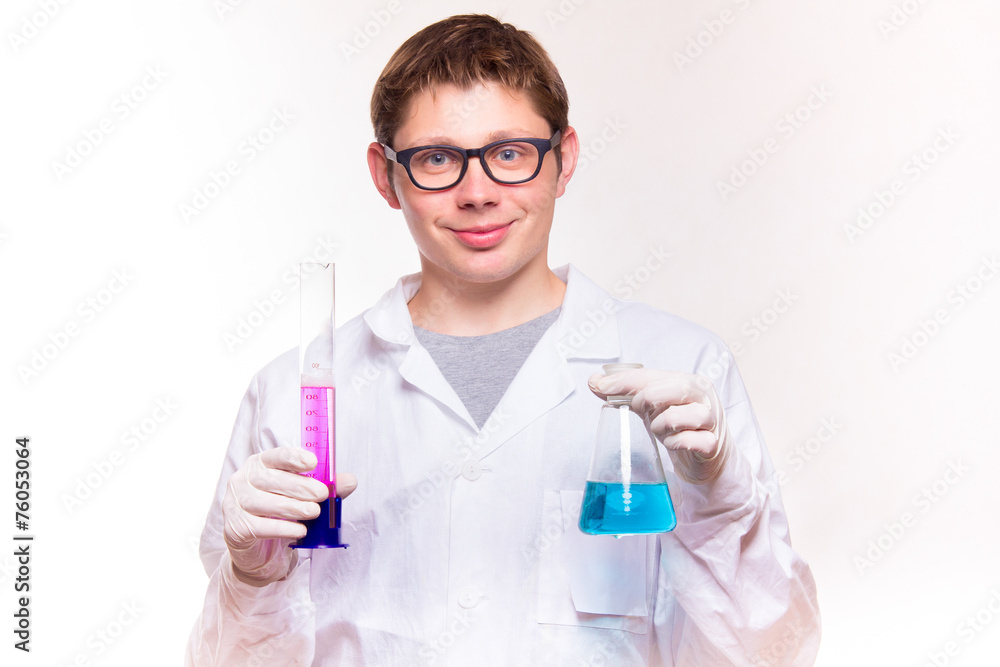 Smiling young chemist in the lab Smiling young chemist in the lab