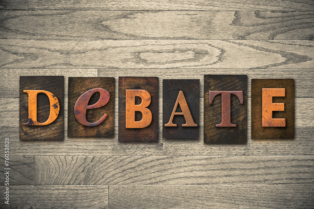 Fototapeta premium Debate Concept Wooden Letterpress Type