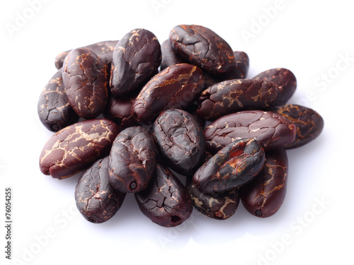 Cacao beans in closeup