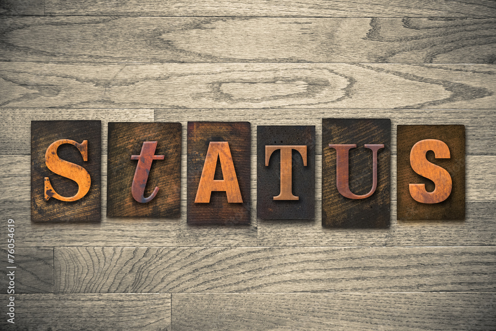 Fototapeta premium Status Concept Wooden Letterpress Type