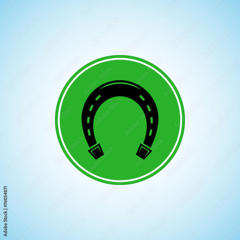 Horseshoe in green round Horseshoe in green round