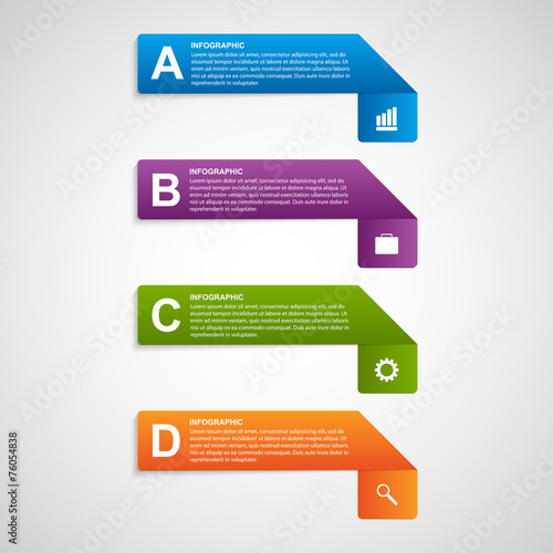 Paper sticker, banners, options infographic. Design element.