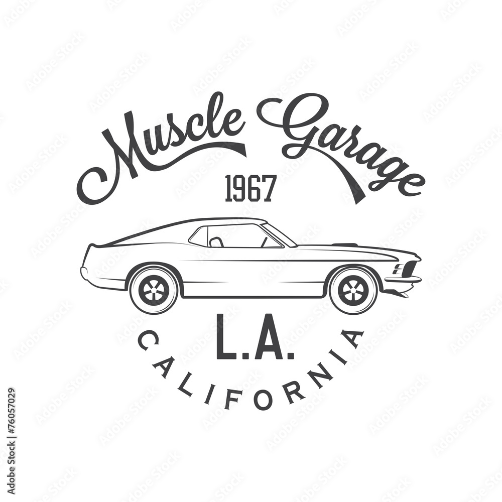 Muscle Garage retro emblem