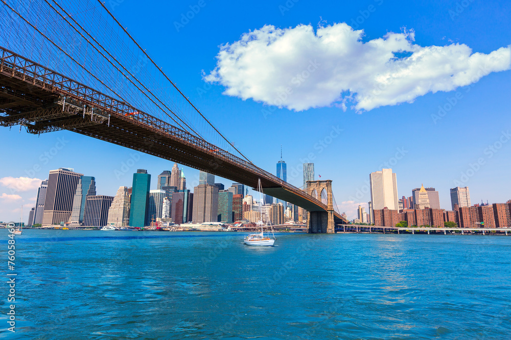 Brooklyn Bridge and Manhattan skyline New York Brooklyn Bridge and Manhattan skyline New York