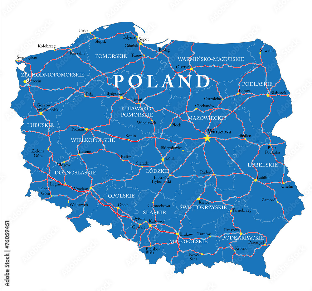 Fototapeta premium Mapa Polski