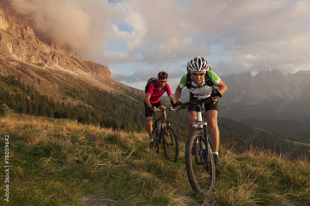 Competition Race on a mountain bike