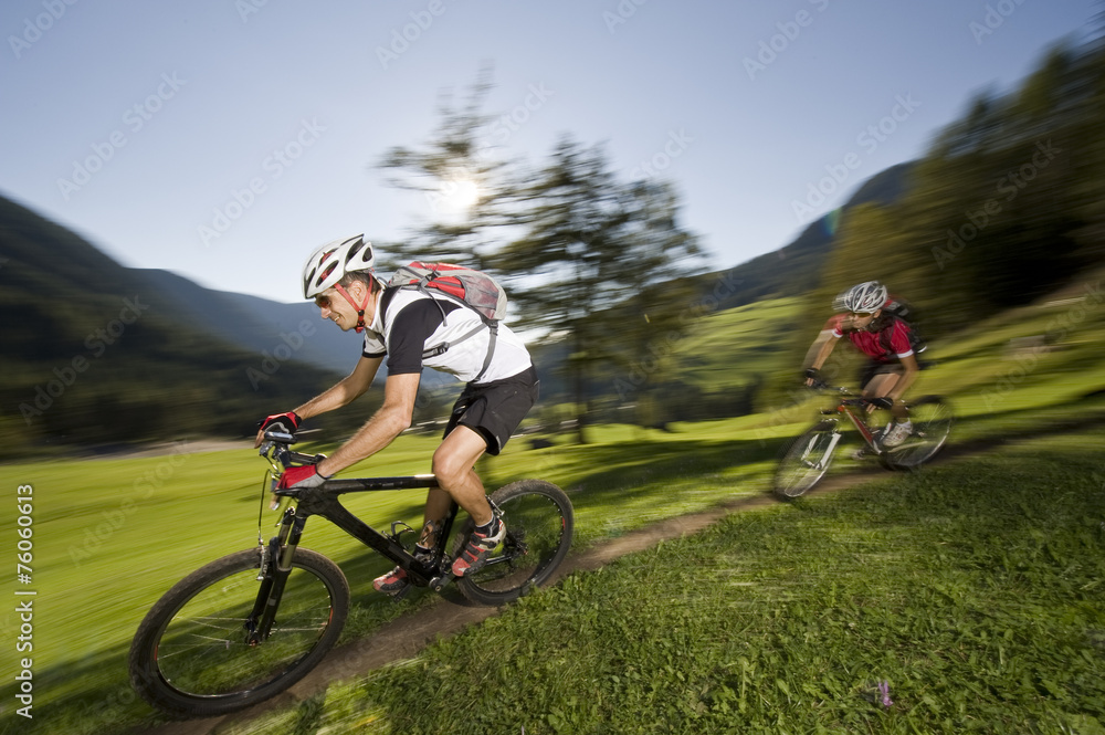 Mountain biking race downhill