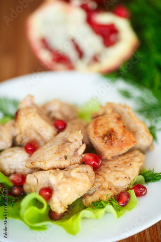 roasted chicken with pomegranate seeds