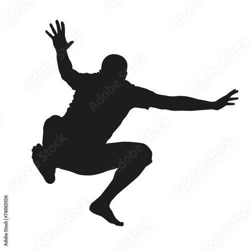 Vector silhouette of jumping man