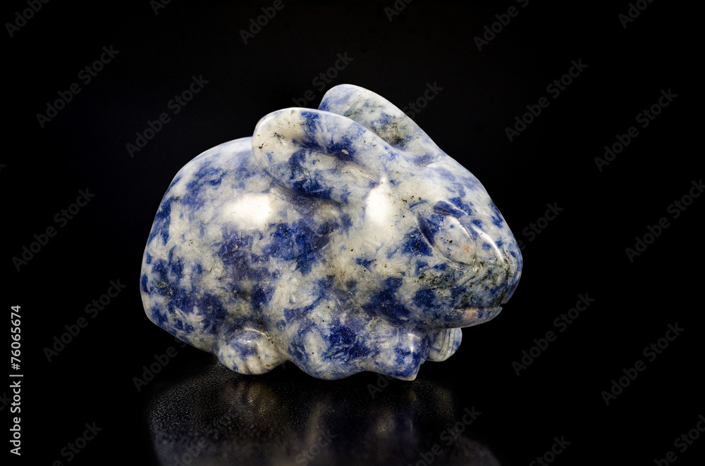 Carved sodalite rabbit figurine Carved sodalite rabbit figurine