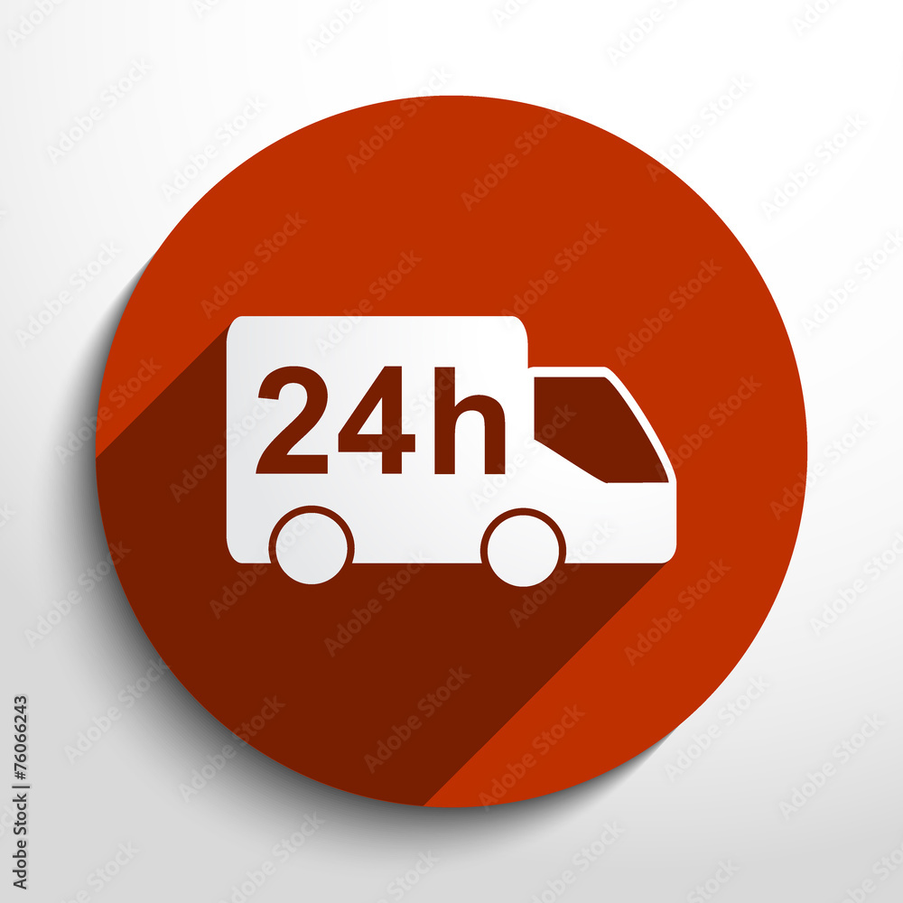 Vector 24 hour delivery web icon. Vector 24 hour delivery web icon.