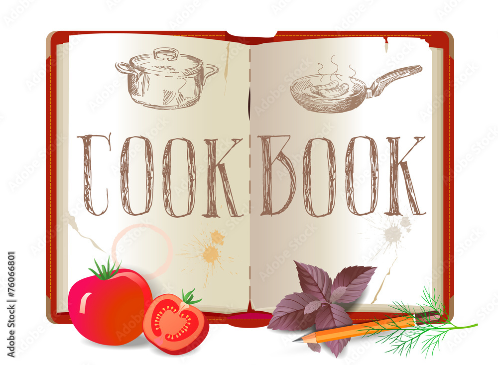 Obraz Cookbook and vegetables