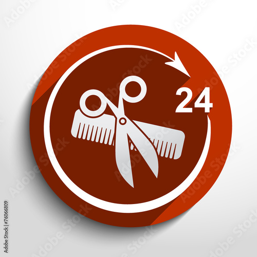 Vector hair salon tools. 24 hours service.