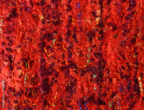 textured red fabric felting
