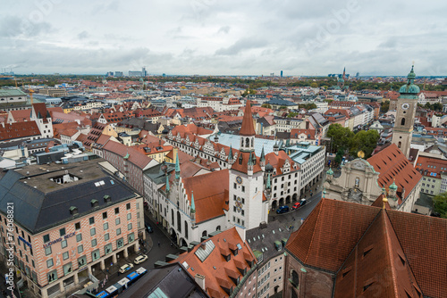 View of Munchen from the tower of the church St. Peter