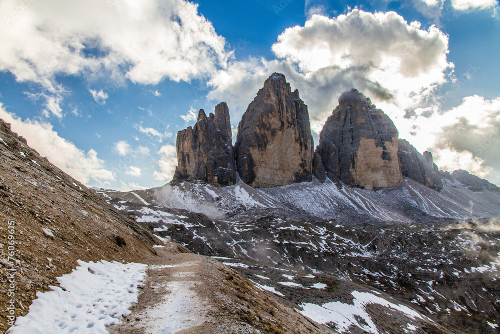 Dolomites Mountain with Cloudy Sky-Dolomites,Italy
