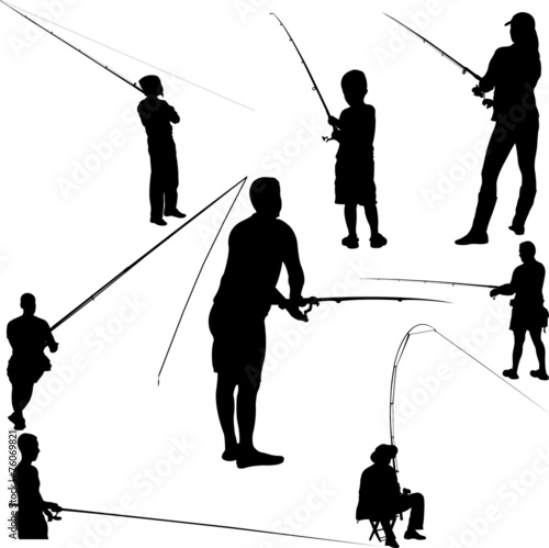 fishermen and fishing 2 - vector