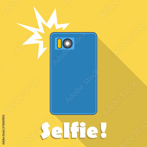 Taking selfie on smartphone. Vector.