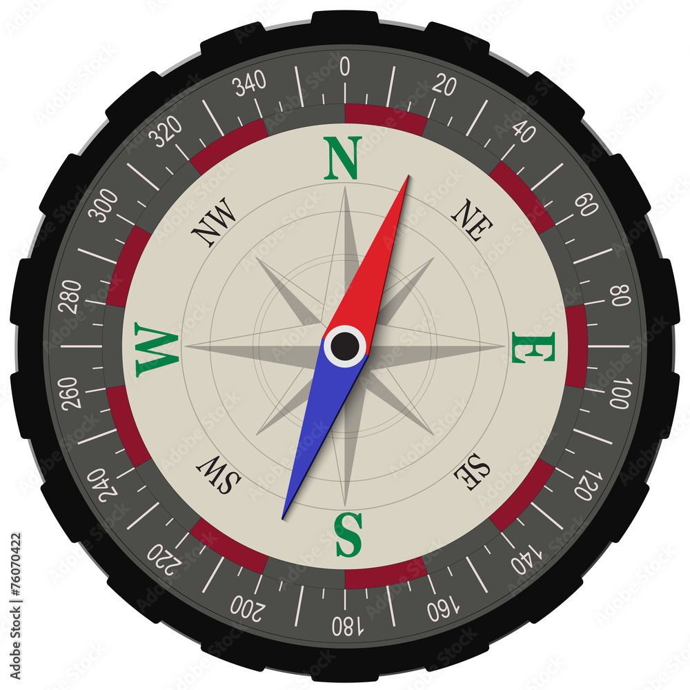 Compass in dark shades isolated Compass in dark shades isolated