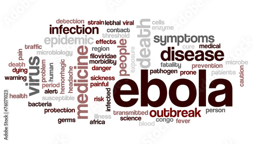 Conceptual tag cloud containing words related to ebola virus
