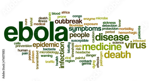 Conceptual tag cloud containing words related to ebola virus