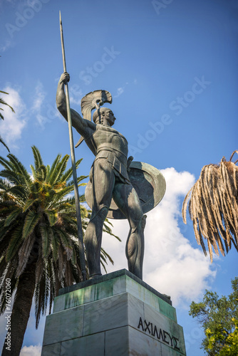 Statue of Achilles in Corfu, Greece photo