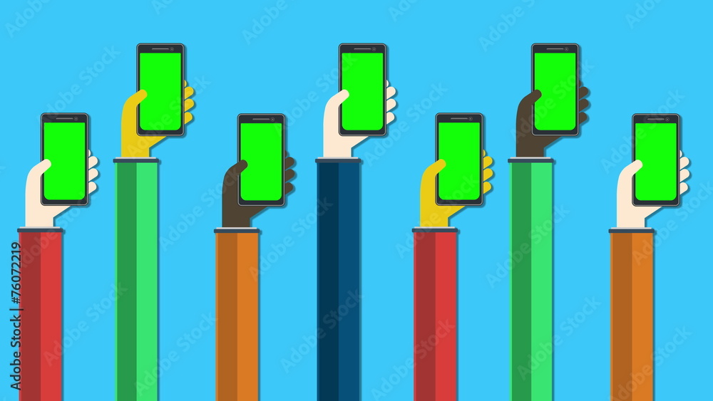 Smartphones in hands with green screens. Mobile apps concept. Smartphones in hands with green screens. Mobile apps concept.