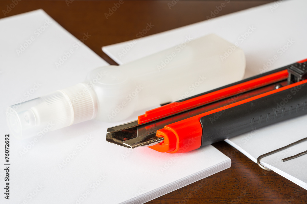 Stationery on the desk in the office Stationery on the desk in the office