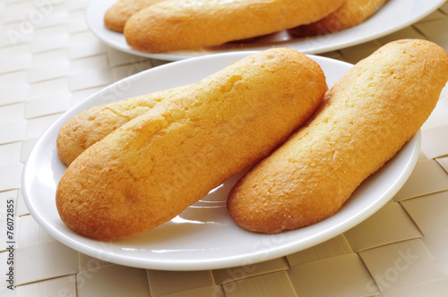 melindros, typical sponge biscuits of Catalonia, Spain photo