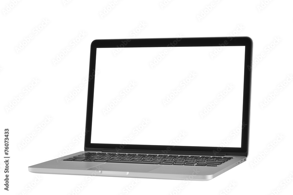 Laptop computer in monotone isolated on white Laptop computer in monotone isolated on white