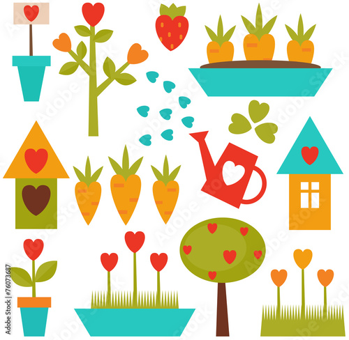 Set of vector garden icons