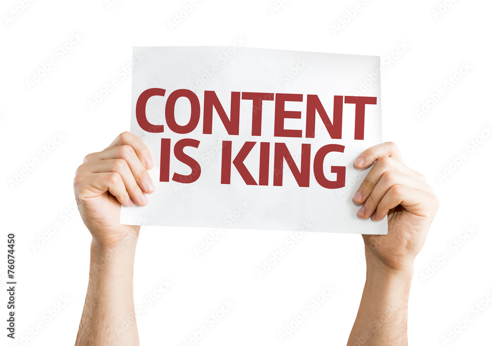 Content is King card isolated on white background Content is King card isolated on white background